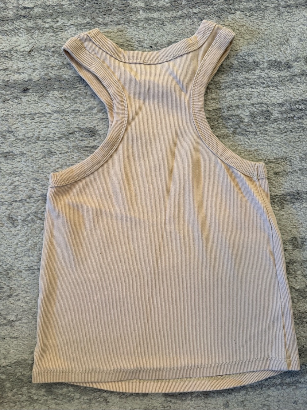 ZARA Light Beige Stretch Ribbed Racerback Tank - Picture 2 of 3